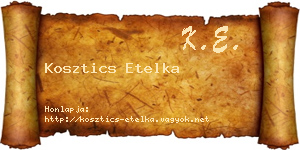 Kosztics Etelka névjegykártya